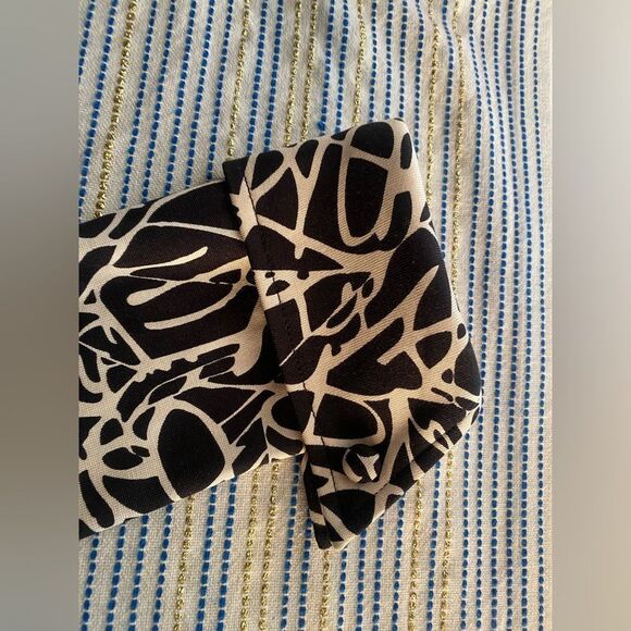 Diane Von Furstenberg Jersey Wrap Dress Jeanne Two-Scribbles Black & White Sz 6 - Picture 9 of 13